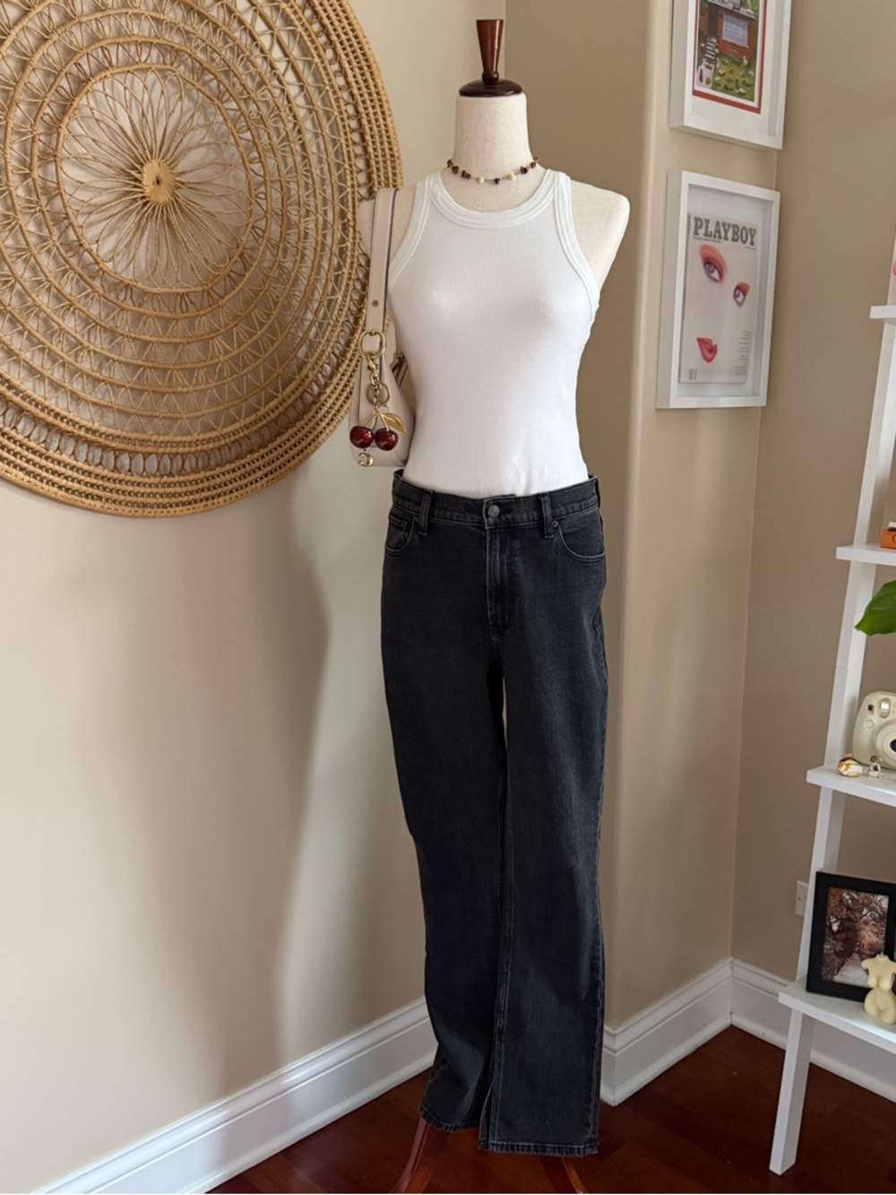 Abercrombie & Fitch black high-waisted skinny-leg jeans